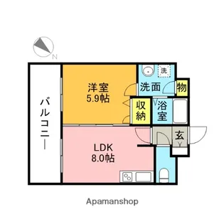 ビューラー野多目【2階】の間取り