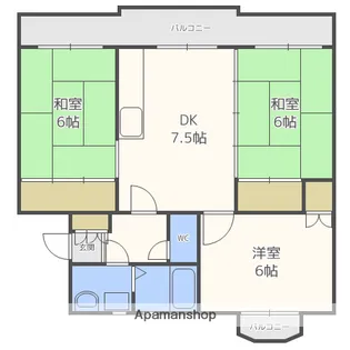 福岡県福岡市南区桧原5丁目【マンション】の間取り