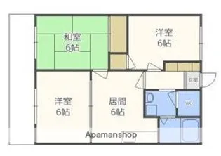 福岡県春日市若葉台東3丁目【アパート】の間取り