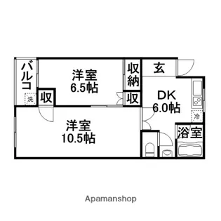 リバーサイド若宮【3階】の間取り