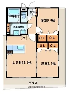 フローラルTI【1階】の間取り