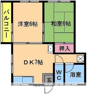 ビーイン白木原【1階】の間取り