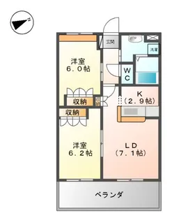 ガーデンヒルズ【202号室】の間取り