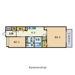 エスティメゾン薬院【9階】の間取り