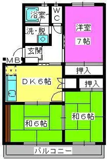 グランデール銭通【2階】の間取り