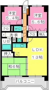 サンリバー博多南Ⅱ【5階】の間取り