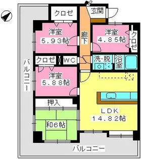 プロシード曰佐【3階】の間取り