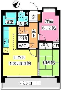 プロシード曰佐【5階】の間取り