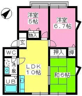 メロディハイツ清水【2階】の間取り