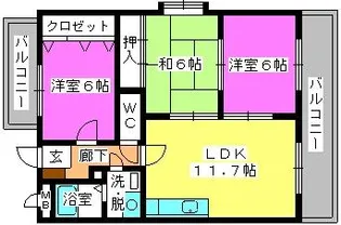 リバーサイド志免【3階】の間取り
