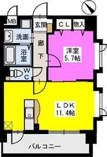 福岡県糟屋郡志免町志免1丁目【マンション】の間取り