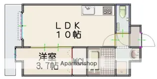 ルッシェ竹下駅前【10階】の間取り