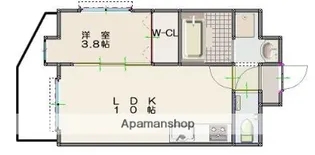 ルッシェ竹下駅前【4階】の間取り