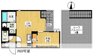 GRANDTIC 筑紫通り【2階】の間取り
