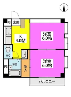フローレスマンション【2階】の間取り
