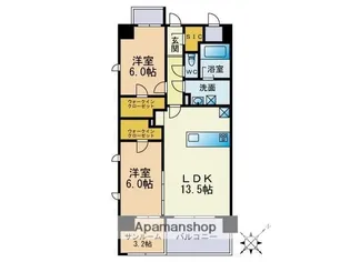 モンレーヴ博多駅南【6階】の間取り