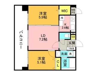 QUINTET MINAMI FUKUOKA【3階】の間取り