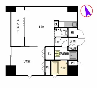 エスティメゾン井尻【6階】の間取り