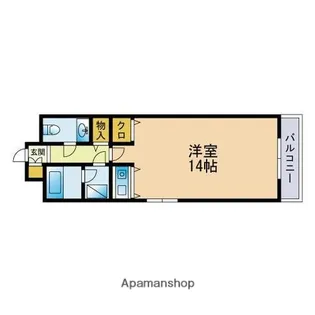 フェリクス西新【12階】の間取り