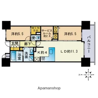 ブライトクロス博多 SOUTH【7階】の間取り