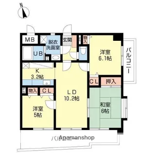 OAK VILLA野多目レジデンス【3階】の間取り