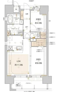 アクタス博多グランミライ【10階】の間取り