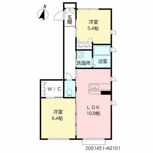 SOLEIL LEVANT白水【1階】の間取り