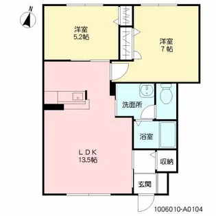 福岡県那珂川市片縄北6丁目【アパート】の間取り