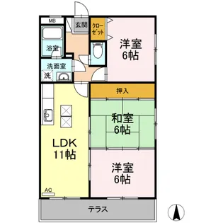 シカセビル【1階】の間取り