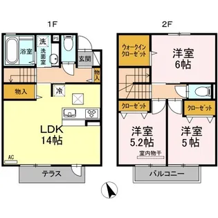 ルポ大野城駅前【102号室】の間取り