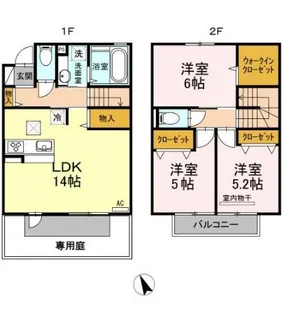 ルポ大野城駅前【103号室】の間取り