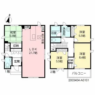 セルディーナ室見 A棟【1階】の間取り
