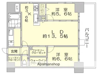 ゼクシオン博多【3階】の間取り