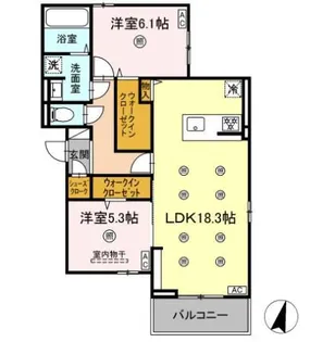 DーROOM美野島【2階】の間取り