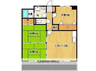 オークティプラザ原田【2階】の間取り