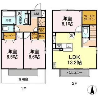プレステージK【1階】の間取り