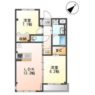 コンフォルト春日西Ⅱ【1階】の間取り