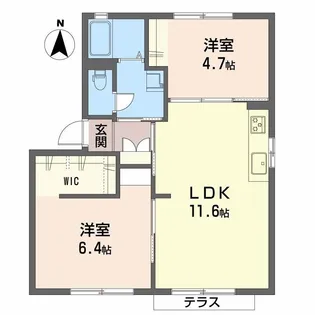 サンセール篠栗 D棟【1階】の間取り
