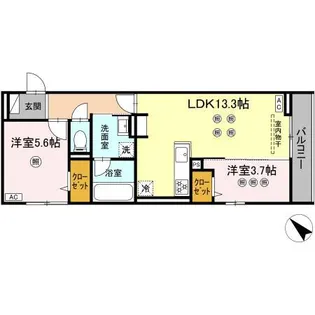 DーROOM半道橋【3階】の間取り