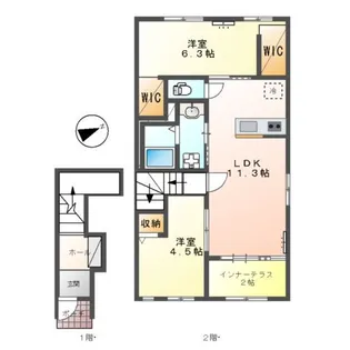 カーサ・はなみずき【2階】の間取り