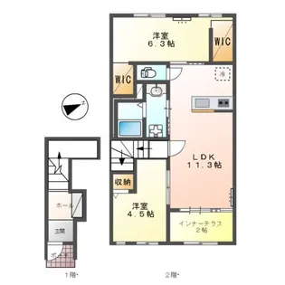 カーサ・はなみずき【2階】の間取り