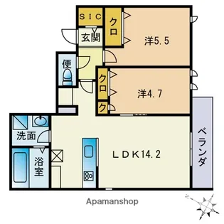 ISOLA板付【3階】の間取り