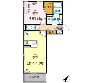 コート・ボヌール B棟【2階】の間取り