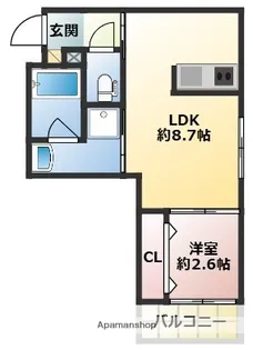 THE NOBLES 井尻【3階】の間取り