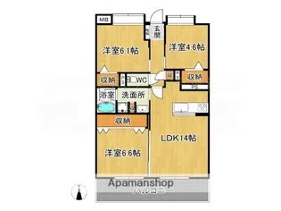 ヘスティア筑紫野【1階】の間取り