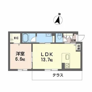 サン ウィステリア【1階】の間取り