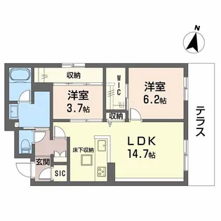 シャーメゾングラン南福岡【1階】の間取り