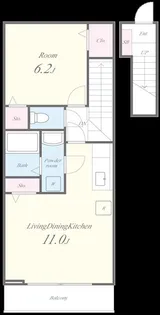 ウエストヴィレッジ下白水【2階】の間取り