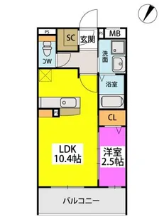 RAY GRAYD shinonome【2階】の間取り