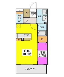 RAY GRAYD SHINONOME【2階】の間取り